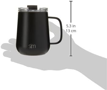 Simple Modern Voyager Signature Mug | Travel Coffee Tumbler with 360° Lid and Handle | Ceramic-Lined Insulated Stainless Steel Iced Cold Brew Cup | 12oz, Midnight Black - Image 7
