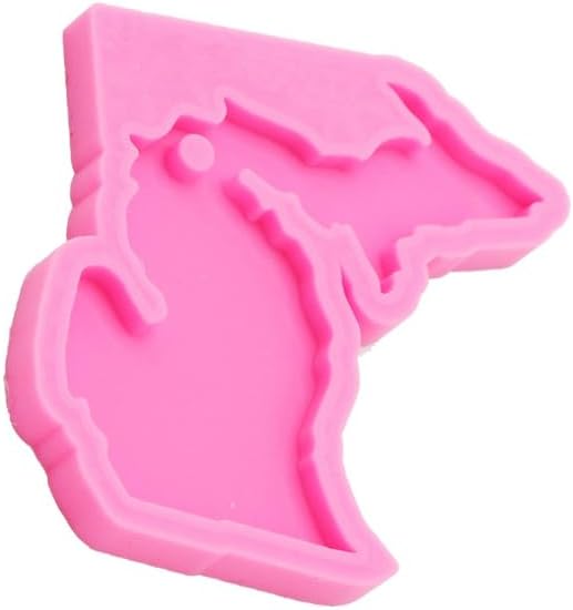 3 Pcs American State Michigan Keychain Silicone Mold Hole DIY Pudding Gum Paste Fondant Mold Desserts Candy Crystal Cupcake Cake Topper Decoration Chocolate Soap Mould Jelly Shots Handmade Ice Cream - Image 3