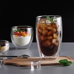 Set of 2 Double Wall Glass Coffee Mugs (15oz) - Insulated Clear Borosilicate Glass Cups for Latte, Cappuccino, Tea, and Espresso - Heat Resistant Glassware Gift for Christmas & Birthday - Image 6