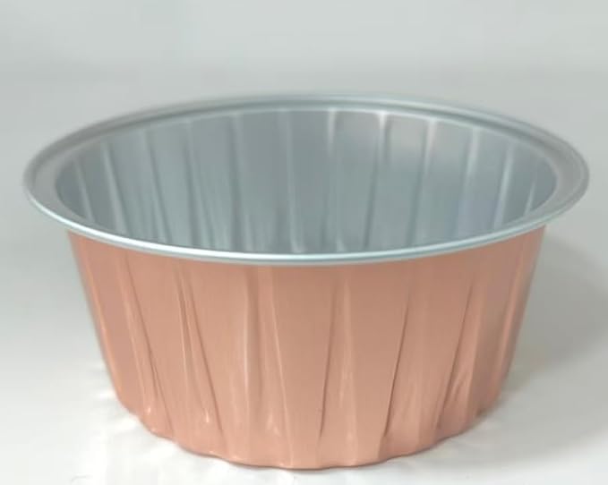 50Pcs Mini Aluminum Foil Cupcake,5oz Champagne Baking Cups with Lid | Mini Cake Pans,Oven Air Fryers Safe,Loaf Pan with Lids,Disposable Ramekins,Tin Cups Containers for Cupcake,Pudding,Cheesecake by YOIYINI