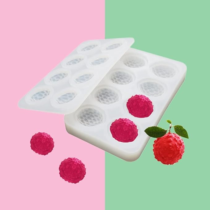 Silicone Mold Baking Pan Non-Stick Baking Pastry Chocolate Cake Dessert DIY Decoration Tools (2PCS Litchi Y_6.8x4x0.14 inch)