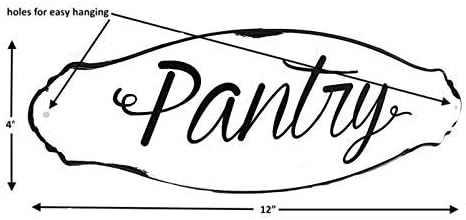 Pantry Wall Door Sign Kitchen Storage Designation Metal Rustic White Black Farmhouse Rustic Vintage Plaque 12" x 4" - Image 6