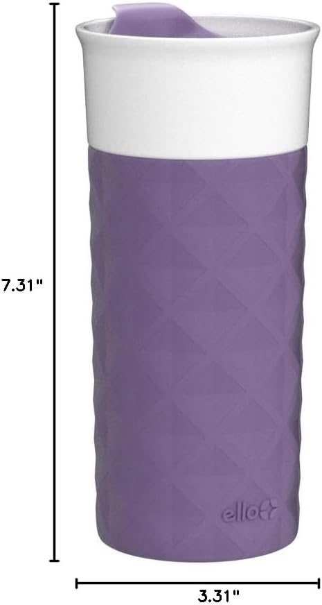Ello Ogden 16oz Ceramic Travel Mug with Splash-Resistant Slider Lid and Protective Silicone Sleeve, Perfect for Coffee or Tea, BPA-Free, Dishwasher Safe | Splash-resistant ceramic travel mug with slider lid and protective silicone sleeve. BPA-free, gre... - Image 7