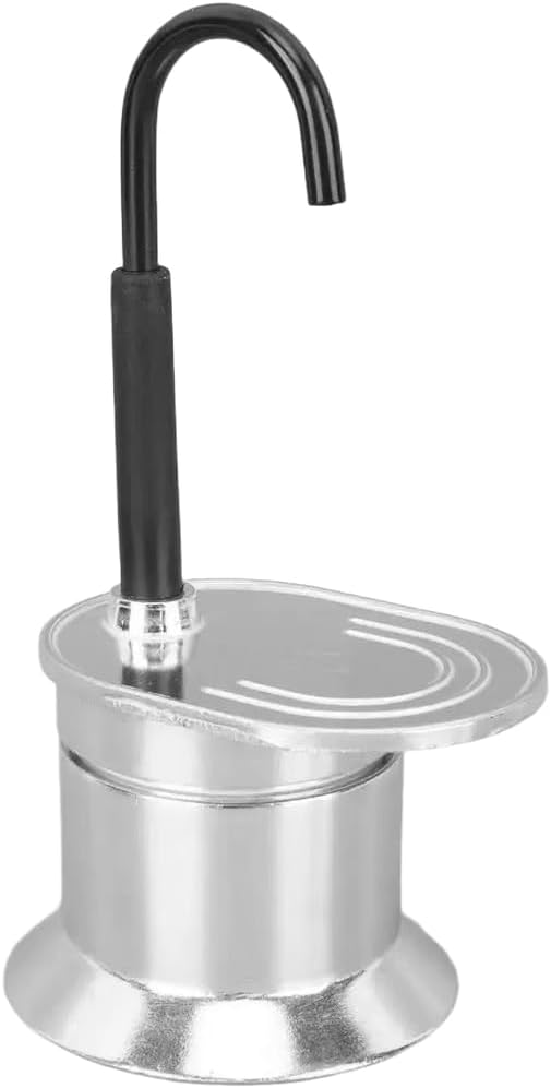 Portable Aluminum Moka Pot Espresso Maker, 50mL Single Cup Stovetop Coffee Maker for Travel Camping Home, Mini-Italian Coffee Brewer, Minimalist Design(Black) - Image 5