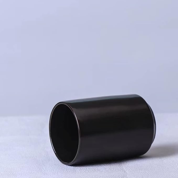 Japanese Simple Black and White Style, handleless Ceramic Mug, Tea Cup, Toothbrush Holder, Coffee Cups (Black)