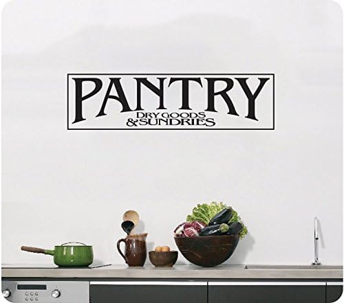 24" Pantry Sign Dry Goods and Sundries Sign Kitchen Door Food Wall Decal Sticker Art Mural Home Décor by WallPressions