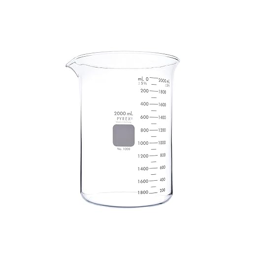 PYREX Griffin Borosilicate Glass Beaker - Low Form Graduated Measuring Beaker with Spout – Premium Scientific Glassware for Laboratories, Classrooms or Home Use - PYREX Chemistry Glassware, 2L, 2/Pk - Image 10