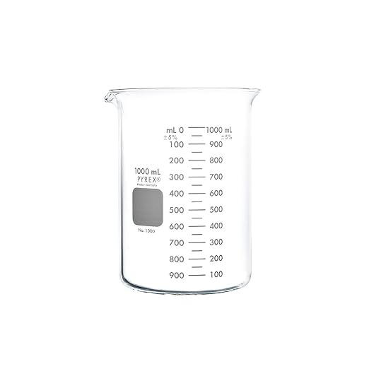 PYREX Griffin Borosilicate Glass Beaker - Low Form Graduated Measuring Beaker with Spout – Premium Scientific Glassware for Laboratories, Classrooms or Home Use - PYREX Chemistry Glassware, 1L, 2/Pk - Image 9