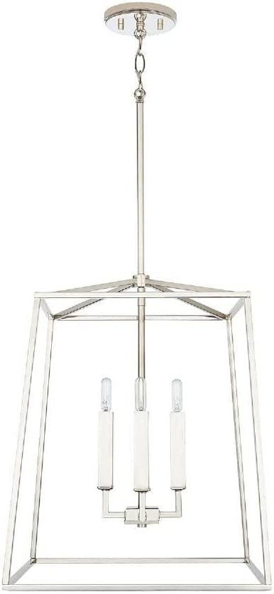 Capital Lighting 537642PN Thea Lantern Foyer Pendant, 4-Light 240 Total Watts, 20" H x 16" W, Polished Nickel - Image 10