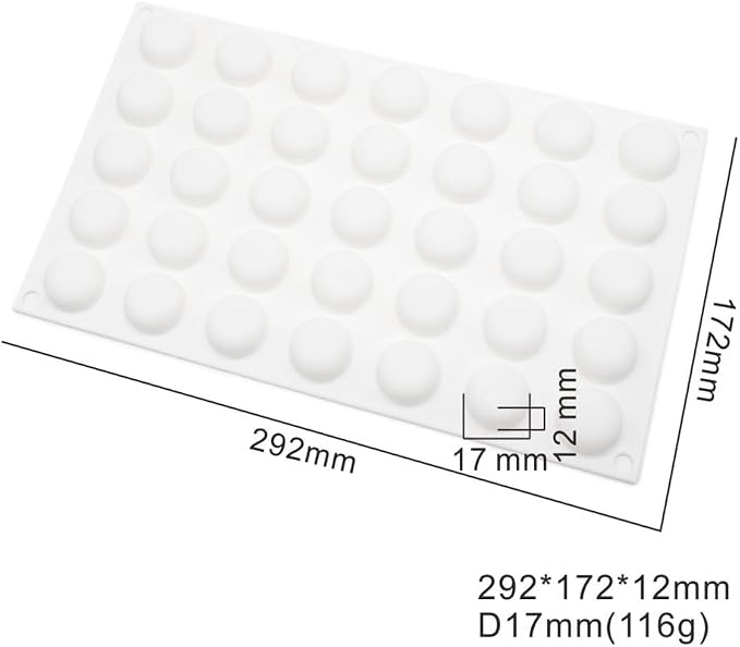 3D Round Half Sphere Silicone Mold for Cake DIY Baking Chocolate Eco-Friendly Cake Mold (Half Sphere A_11.68x6.88x0.48 inch) - Image 6