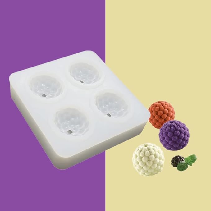 Silicone Mold Baking Pan Non-Stick Baking Pastry Chocolate Cake Dessert DIY Decoration Tools (Raspberry X_4.8x4.8x0.18 inch)