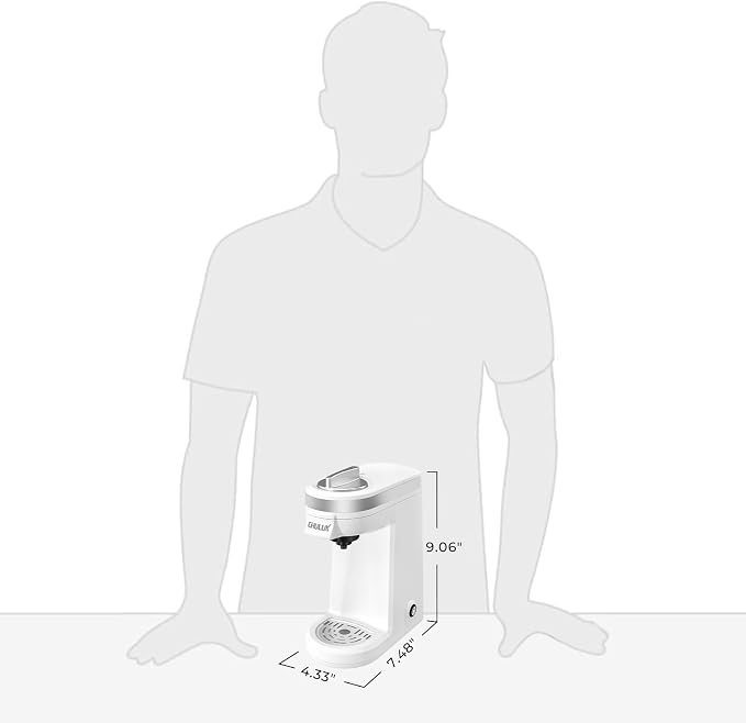 CHULUX Mini Single Serve Coffee Maker, Portable Pod Coffee Machine, White | Fast-Heating Boiler System, Single Cup Brewing, Portable Compact Design, Four-Hole Multi-Stream Needle, Adjustable Drip Tray - Image 9