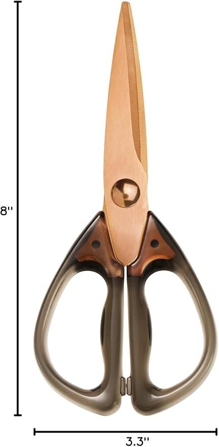 Kitchen Scissors All Purpose, ARCHIKING Kitchen Shears Cooking Scissor, Meat&Poultry Shears,Acrylic Handle Stainless Steel Utility Scissors with Comfort Grip Everyday Use (Brown) - Image 8
