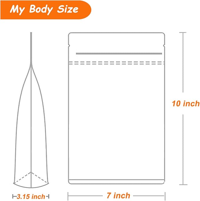 100 PCS Stand Up Pouches, 7 x 10 inch Kraft Paper Food Bags with Clear Window, Reusable Zipper Food Storage Bags Resealable Pouches for Foods, Coffee Beans, Snacks - Image 4