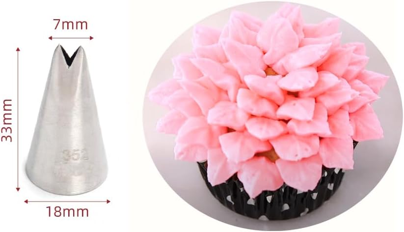 Leaf Piping Tip #352, 3-Piece Set – Create Stunning Leaves and Elegant Floral Embellishments