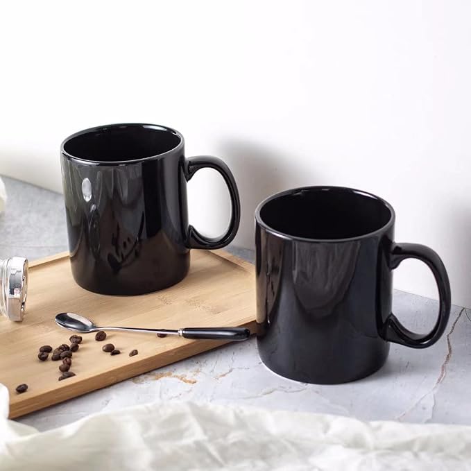 BYCNZB 30oz Super Large Ceramic Coffee Mugs Large Handles Set of 2 (black) - Image 6