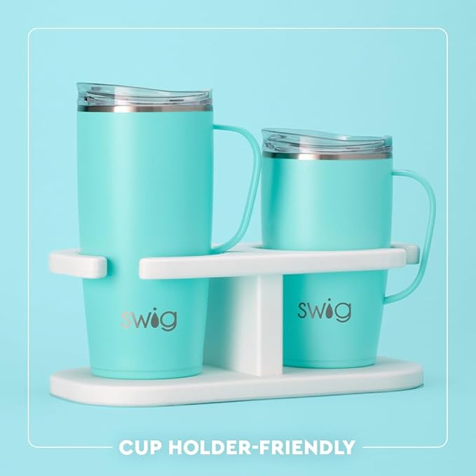 Swig Life 22oz Travel Mug, Insulated Tumbler with Handle and Lid, Travel Coffee Mug, Cup Holder Friendly, Stainless Steel 22 oz Tumbler, Reusable Insulated with Lid (Illinois)