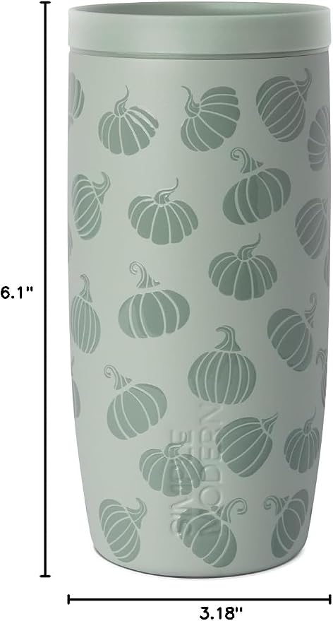 Simple Modern Halloween Travel Coffee Mug 360° Lid | 16oz | Pumpkins | Voyager Ceramic-Lined Insulated Stainless Steel Coffee Tumbler, Iced Coffee Cup, Mug with Lid | Gourdgeous Green - Image 12