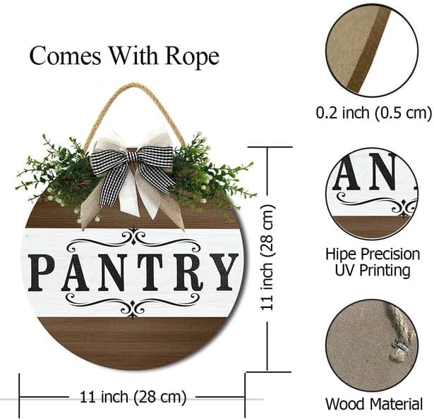 Farmhouse Pantry Signs, Rustic Pantry Room Decor Wooden Decoration with Quotes Pantry Open 24/7 Vintage Decorative Wall Plaque for Home 11" - Image 7