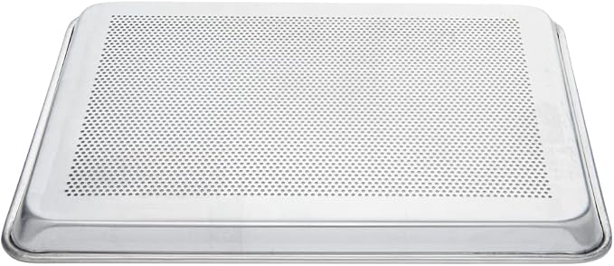 Restaurantware Met Lux 18 x 13 x 1 Inch Baking Sheet Pan 1 Perforated High Temp Baking Sheet - Half-Size Freezable Silver Aluminum Potato Chip Baking Tray Dishwasher-Friendly - Image 10
