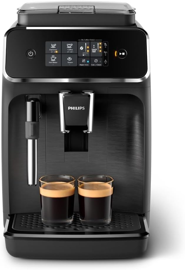 Philips Series 2200 fully automatic coffee machine - 2 types of coffee, classic milk frother, intuitive touch display, 100% ceramic grinder, matt black (EP2220/10) by Unknown