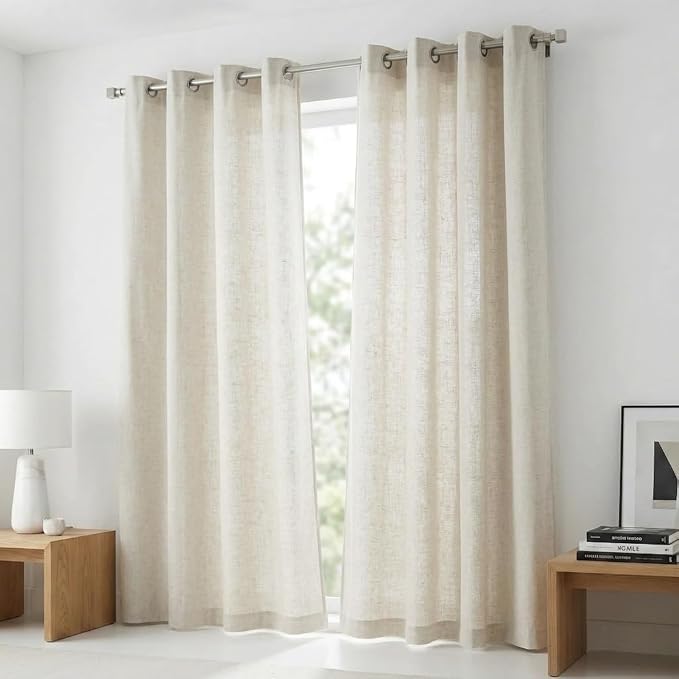Urban Villa Cotton Grommet Curtains 52x84 (2 Panels) Ivory - Image 9