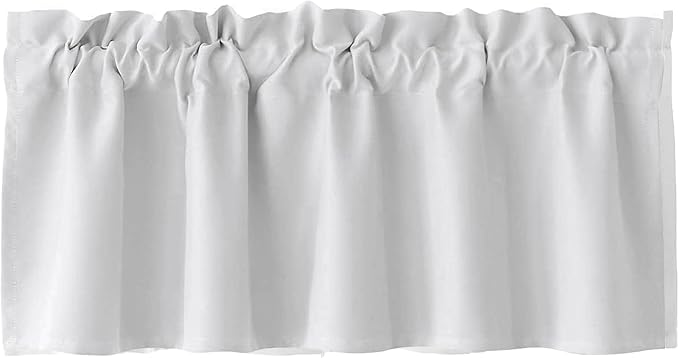 Hiasan Valance Curtains for Kitchen Rod Pocket Room Darkening Window Curtain Valance, 60 x 18 Inches Length, Greyish White, 1 Panel - Image 8