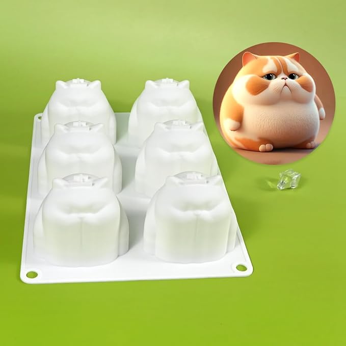mostsom Cake Silicone Mold Cute Cat Shape Chocolate Covered Pop Molds for DIY Cake Cores, Cakepucks, Tarts, Cupcakes, Cheesecake, Mousse Desserts, Oreo Cookie Mould, Nonstick & Easy Release (F_ Cat)