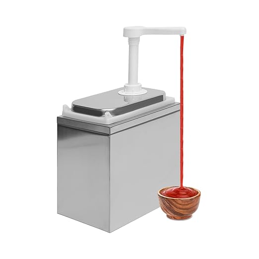 Sauce Pump Dispenser, 2L/2.11QT Stainless Steel Squeeze Ketchup Dispenser Pump with Inside Box, Commercial Condiment Pump Station, Syrup Station Container for Home Kitchen Hotel Milk Tea Coffee Shop