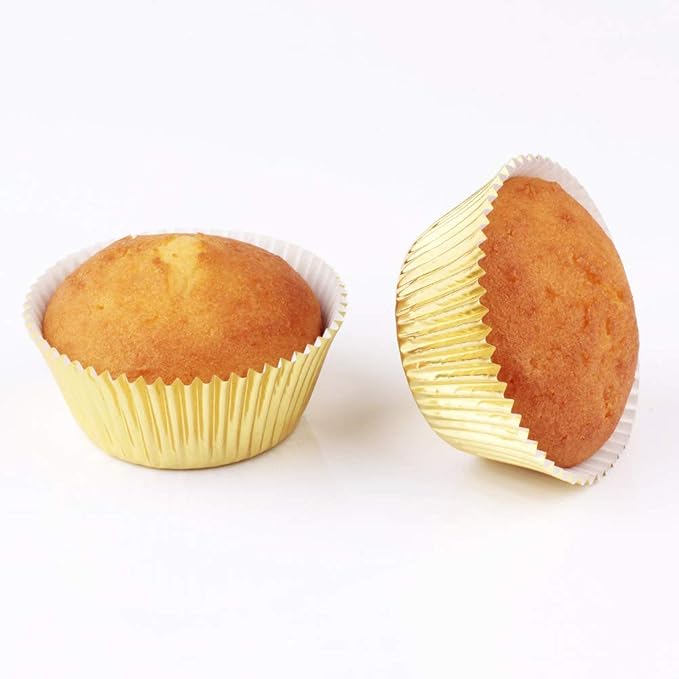 Gold Foil Jumbo Cupcake Liners Metallic Large Muffin Baking Cups, 160-Count - Image 5