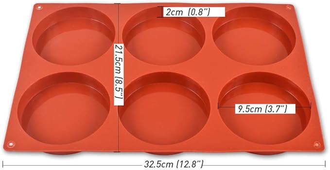 Newk Silicone Round Cake Molds, 4 Inch Silicone Molds for Baking Layer Cake, Resin Coasters, Eggs Pie, Handmade Soap - 4"