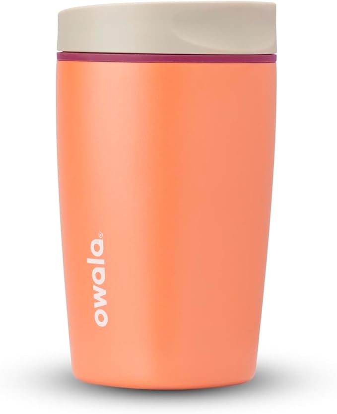 Owala SmoothSip Slider Insulated Stainless Steel Coffee Tumbler, Reusable Iced Coffee Cup, Hot Coffee Travel Mug, BPA Free 12 oz, Campfire Nights by Unknown