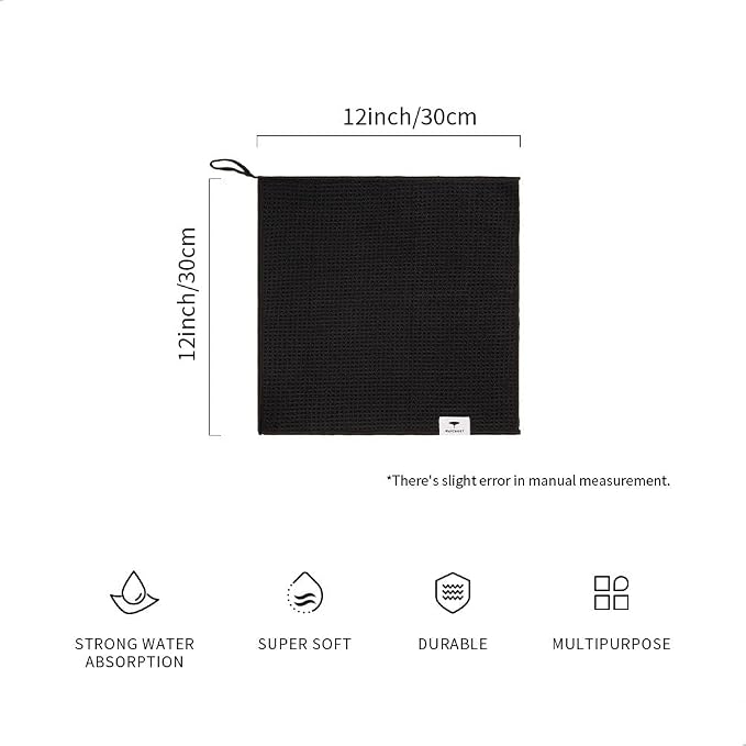 watchget Microfiber Cleaning Cloth,Barista Micro Towels 4 Pack Black | Microfiber Barista Espresso Towel Espresso Machine Cloths;Steam Wand Cloth;Kitchen Cleaning Cloth Waffle Weave(12"x12") - Image 2