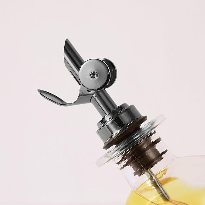 Molimoli Oil and Vinegar Dispenser with Metal Pour Spout, Weighted Pourer, Glass Bottle Dispenser for Kitchen, Olive Oil Cruet, Glass Olive Oil Bottle | 500ml, Set of 2 - Image 8