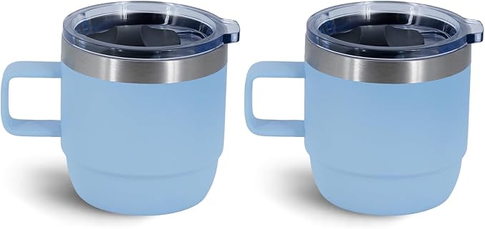 6 oz Stackable Mug, Stainless Steel cup with handle, Vacuum Insulated Espresso/Coffee Mug, shot Glass Set for 2-Piece Set for Coffee, Spirits, Wine, Tea-Sky Blue - Image 7