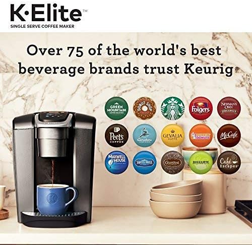 Keurig K-Elite Single Serve K-Cup Pod Coffee Maker, with Strength and Temperature Control, Iced Coffee Capability, 8 to 12oz Brew Size, Programmable, Brushed Slate | Strength, Temperature Control, Iced Coffee Capability, 8 to 12oz Brew Size, Programmable - Image 14