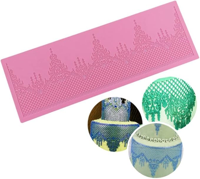 Embossing Lace Fondant Moulds, Crown Castle Border Lace Mat Wedding Cake Decoration Tool, Cupcake Mat Silicone Molds…