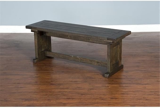 Pemberly Row Farmhouse Wood Kitchen Corner Breakfast Dining Nook Set with Table, Reversible Bench, Chair and Hidden Storage in Tobacco Leaf - Image 10