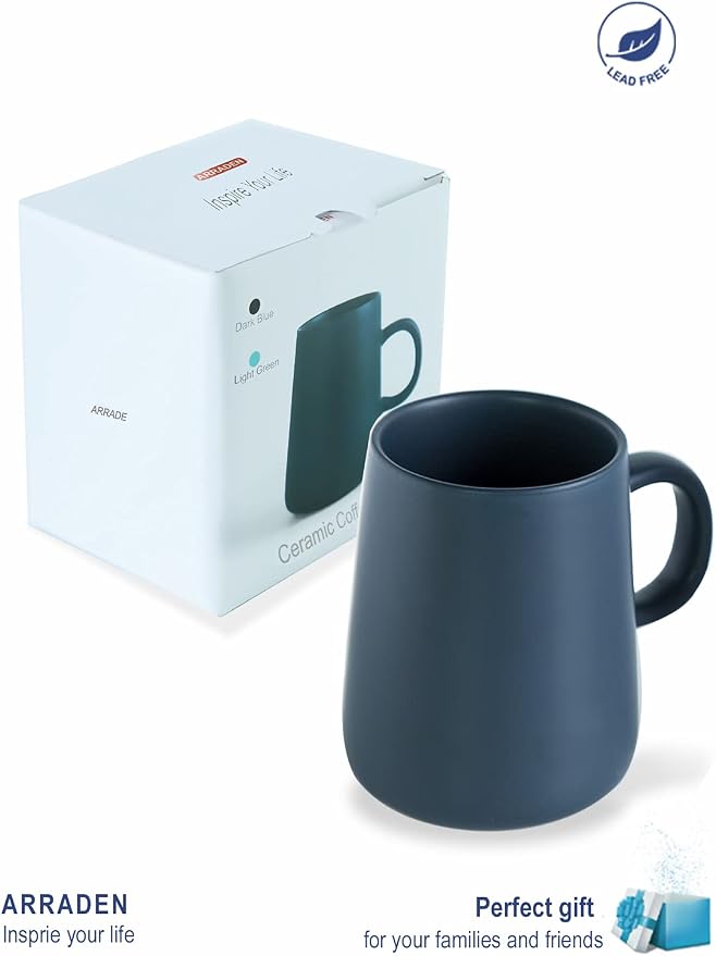 Coffee Mug, Matte Ceramic Coffee Cup, Both Hot & Cold Beverage Tea Cup for Office & Home, Suitable for Dishwasher & Microwave & Oven, 16.5 oz (Royal Blue) - Image 6