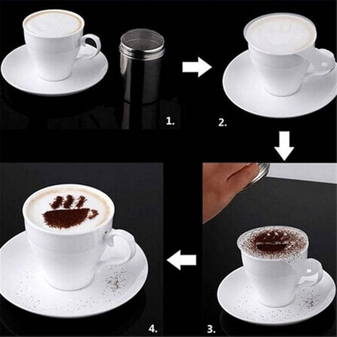 Coffee Foam Template, 16Pcs Plastic Foam Latte Art Stencils Barista Template Various Patterns Art DIY Tools for Decorating Oatmeal Cupcake Cake Cappuccino Hot Chocolate