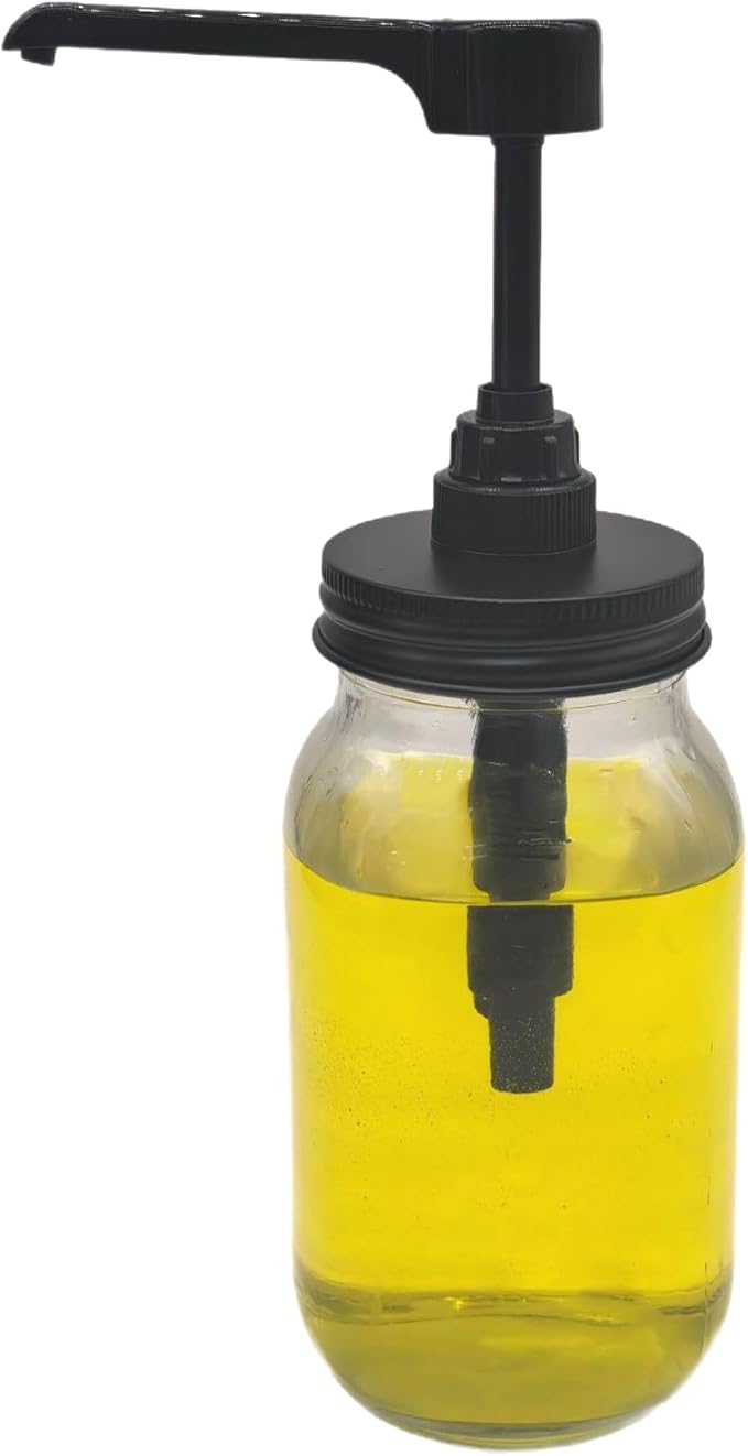 Long Nozzle Syrup Honey Dispenser Pump Lids for Mason Jar, Avoid Drip on Jar, Plastic Dispenser & Stainless Steel Lid for 2.75 Inch Regular Mouth Rust Proof Home Kitchen Jam Ketchup Sauce(2 Pack)