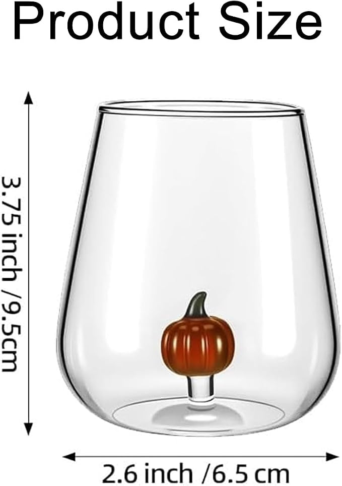 Halloween Wine Glasses, Ghost and Pumpkin Stemless Wine Glasses | Clear Spooky Drinking Cups for Dinner Party Birthday Holiday, Cute Fun Fashioned Decorated Unique Glassware Gift - Image 7