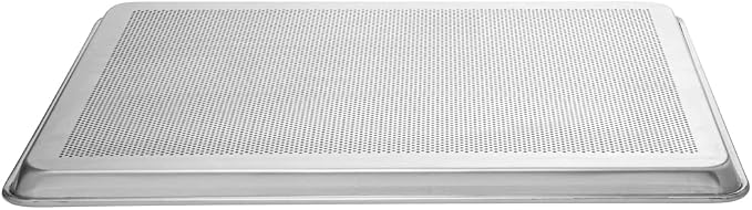 Restaurantware Met Lux 26 x 18 x 1 Inch Baking Sheet Pan 1 Perforated High Temp Baking Sheet - Full-Size Freezable Silver Aluminum Potato Chip Baking Tray Dishwasher-Friendly - Image 10