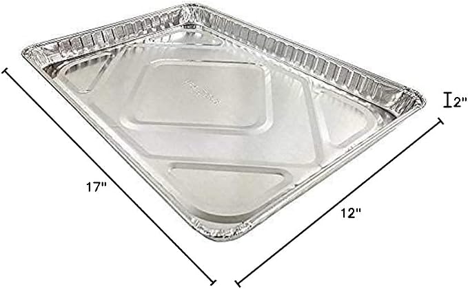 Pack of 10 Aluminum-1/2 Half Size Sheet Baking Pan| Super Strong Disposable Foil Baking Tins | Ideal for Cakes, Cookies, Biscuits Pastries, Pizza and More - Image 4
