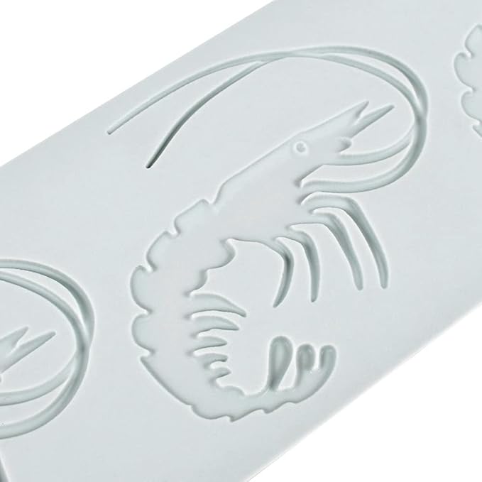 Lobster Shape Lace Silicone Mold Chocolate Candy 3D Hollow Fishbone Candy Mold Food Cooking Meals Decorations Fondant Mold Polymer Clay Molds (A_11.96x3.68x0.12inch)