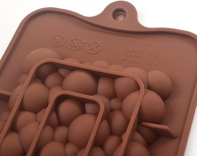 Bubbles Break Apart Silicone Chocolate Bar Molds, Homemade Protein and Energy Bar Molds, 4 Packs