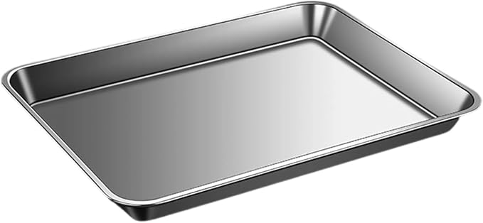 304 Stainless Steel Flat Bottom Oven Tray with Even Heat Distribution Practical Baking Pan for Pastries and Breads Stainless Steel Cookie Sheet - Image 9