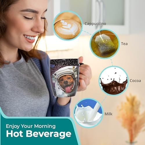 Color Changing Space Dog Coffee Mug 15oz – Astronaut Pitbull & Husky Galaxy Reveal – Funny Heat Sensitive Novelty Dog Mug, Unique Gift for Men, Women, Dog Lovers, Christmas, Birthday, Stocking Stuffer - Image 8