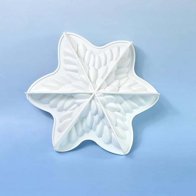 mostsom 3D Snowflower Silicone Mold for Baking, Mousse Cake Molds for French Desserts, Pastry, Chocolate, Cupcake, Pudding, Jello, Fondant, Soap, Nonstick Decoration Mould Baking Tools (G_ Snowflower)