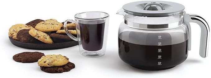 Smeg 50's Retro Style Aesthetic Drip Coffee Machine with 10 Cup Glass Carafe, Auto Start Feature, Keep Warm Plate, and Two Coffee Strength Settings (Grey) - Image 2